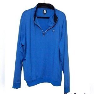 Footjoy FJ golf pullover jacket men's XXL quarter zip closure blue training Y2K